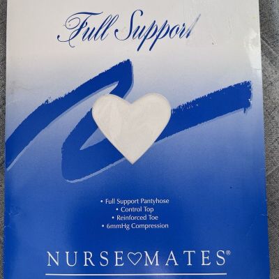 Nurse Mates Full Support Hosiery White SizeC Compression 6mmHg Pantyhose 81500